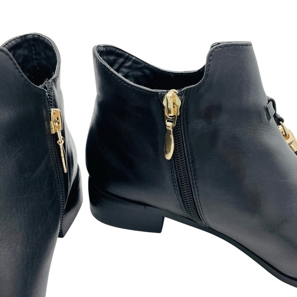 NWOT Gianni Fermani Black Leather Ankle Booties Boots, Sz 6.5 - Picture 6 of 14